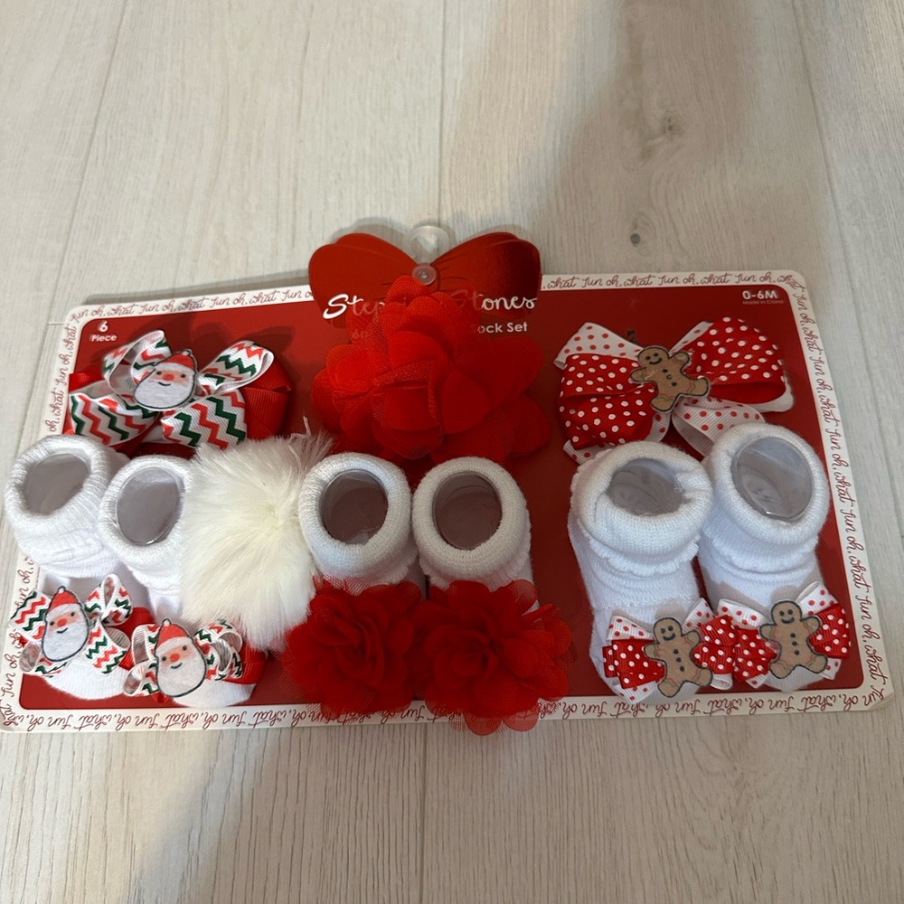 New stepping stones 6 pcs headwrap & sock set